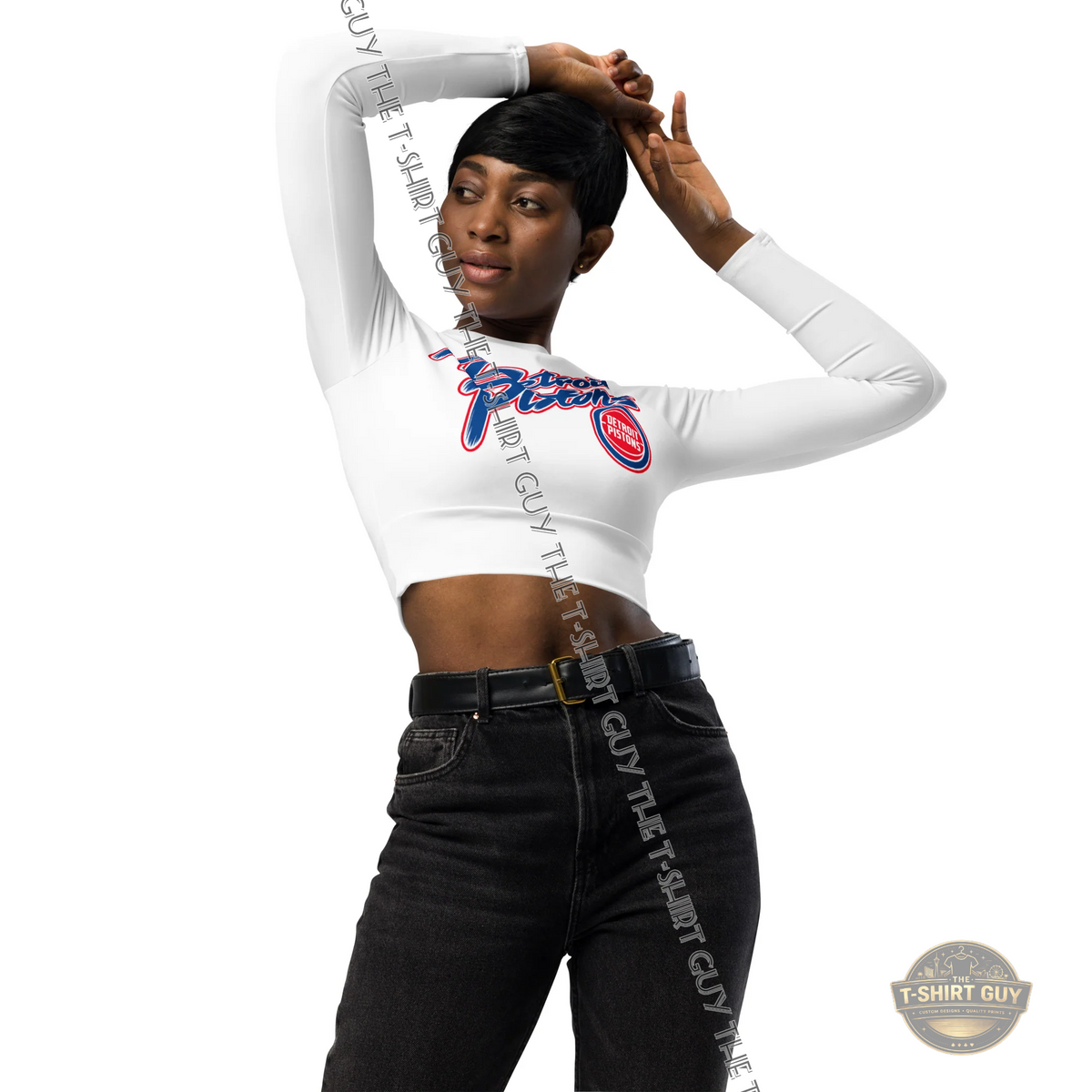 Watermarked - Detroit Pistons Ausar Thompson Long-sleeve crop top