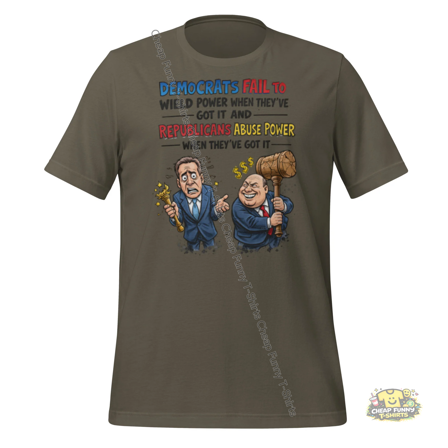 Watermarked - Democrats Fail To Wield Power and Republicans Abuse Power Unisex t-shirt