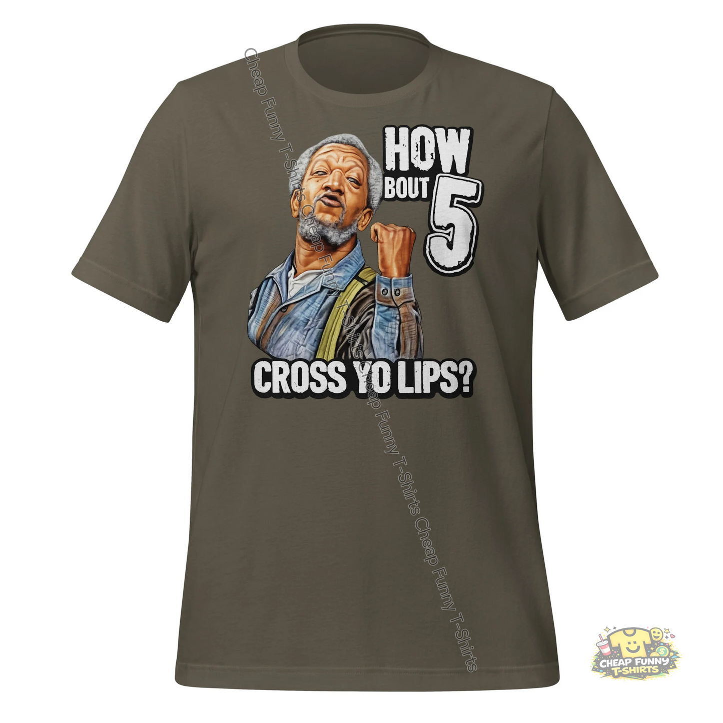 Watermarked - How Bout 5 Cross Yo Lips Unisex t-shirt