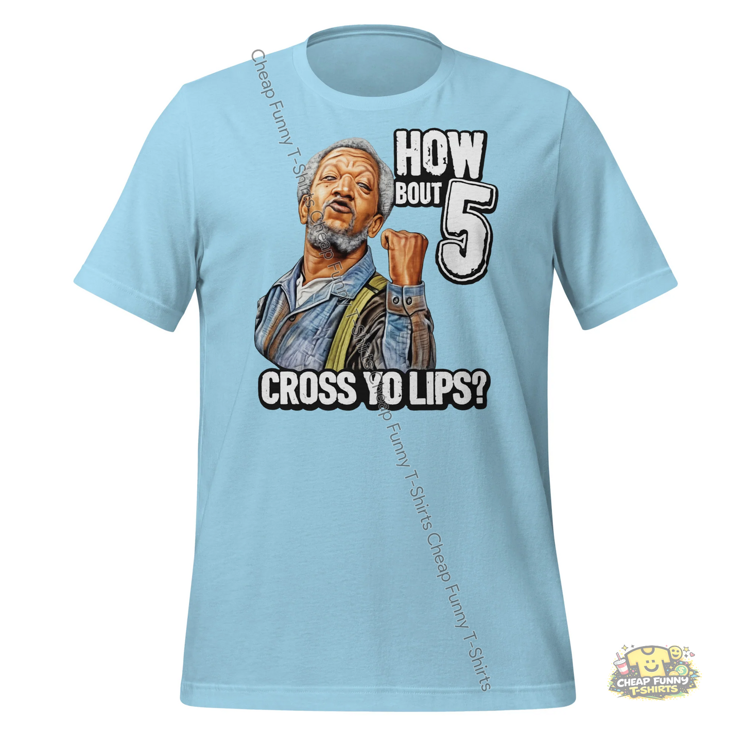 Watermarked - How Bout 5 Cross Yo Lips Unisex t-shirt