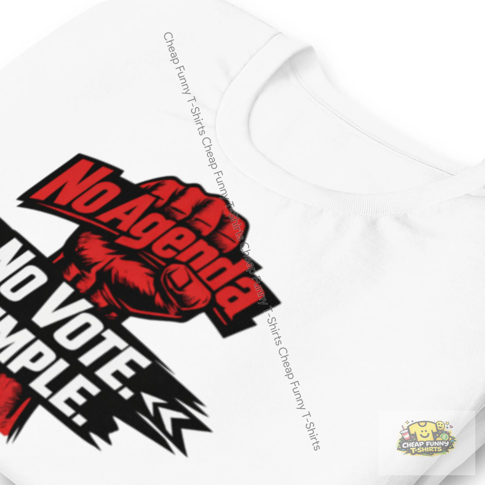Watermarked - No Agenda No Vote. Simple. Unisex t-shirt