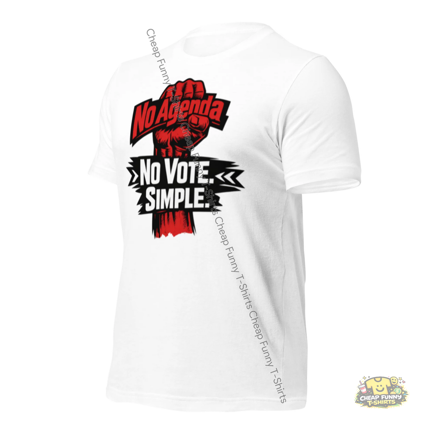 Watermarked - No Agenda No Vote. Simple. Unisex t-shirt