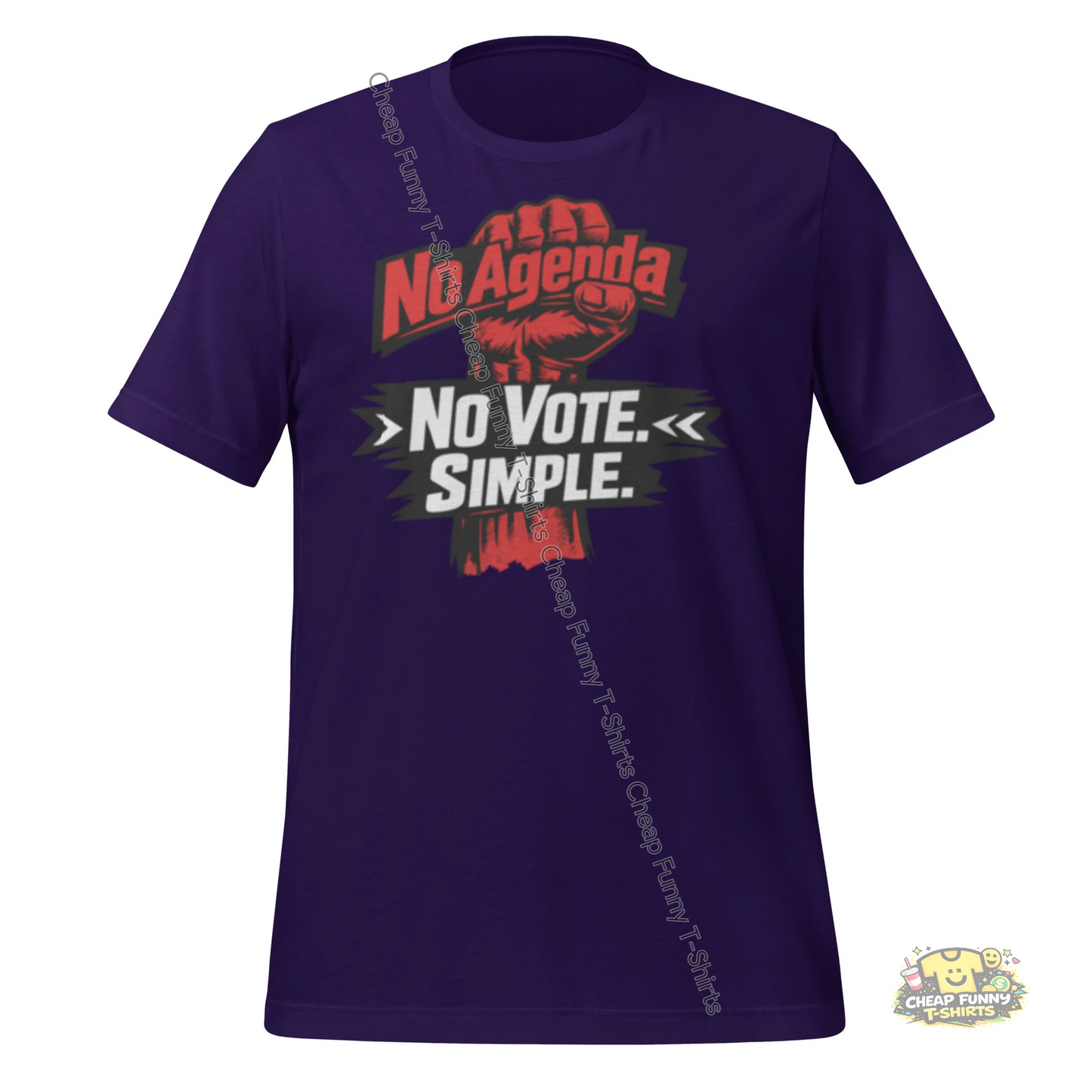 Watermarked - No Agenda No Vote. Simple. Unisex t-shirt