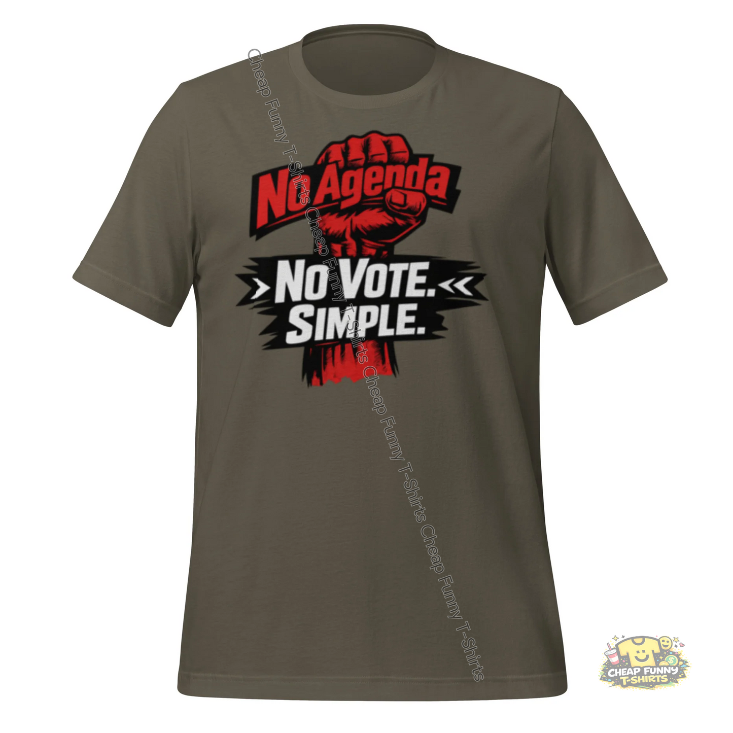 Watermarked - No Agenda No Vote. Simple. Unisex t-shirt