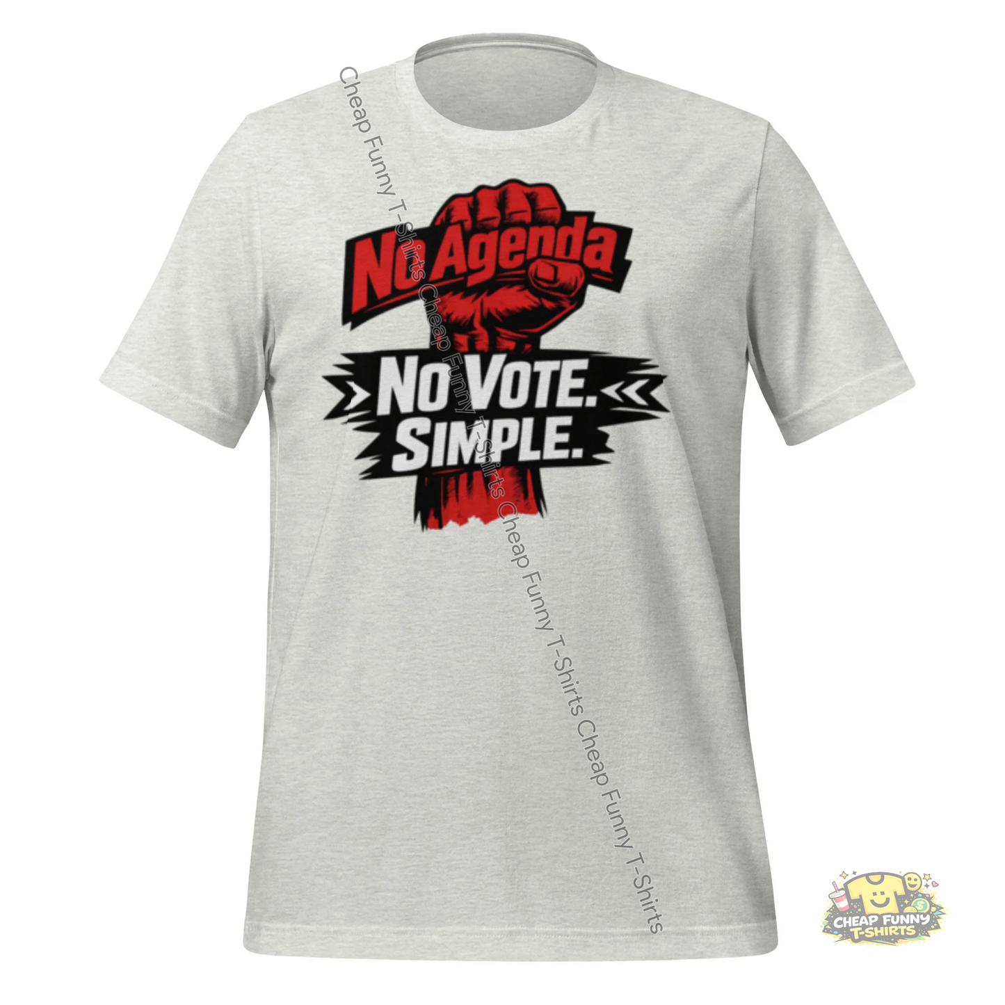 Watermarked - No Agenda No Vote. Simple. Unisex t-shirt