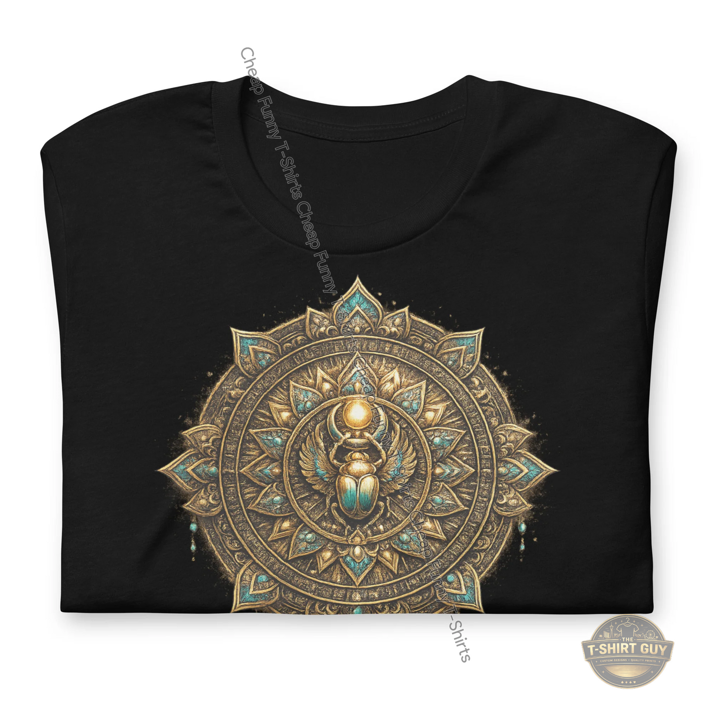 Watermarked - Golden Scarab Mandala Unisex t-shirt