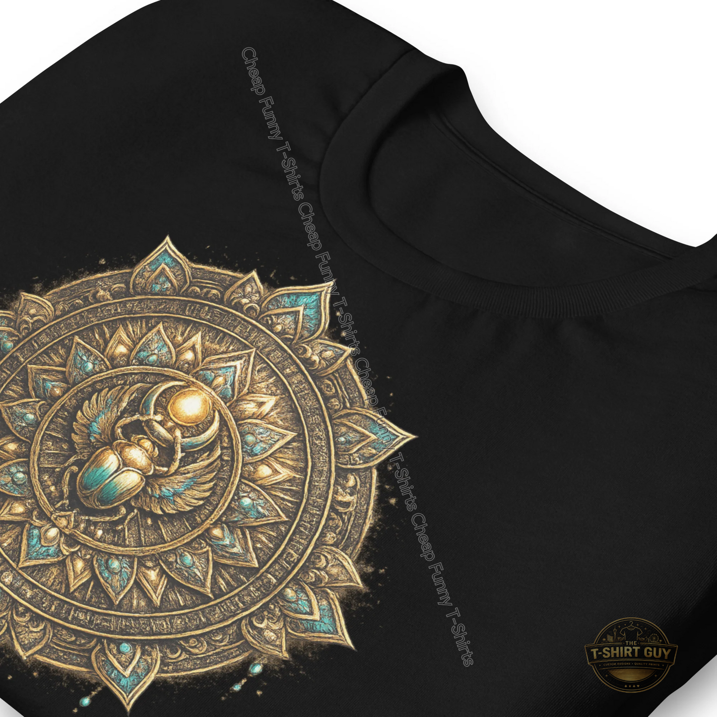 Watermarked - Golden Scarab Mandala Unisex t-shirt