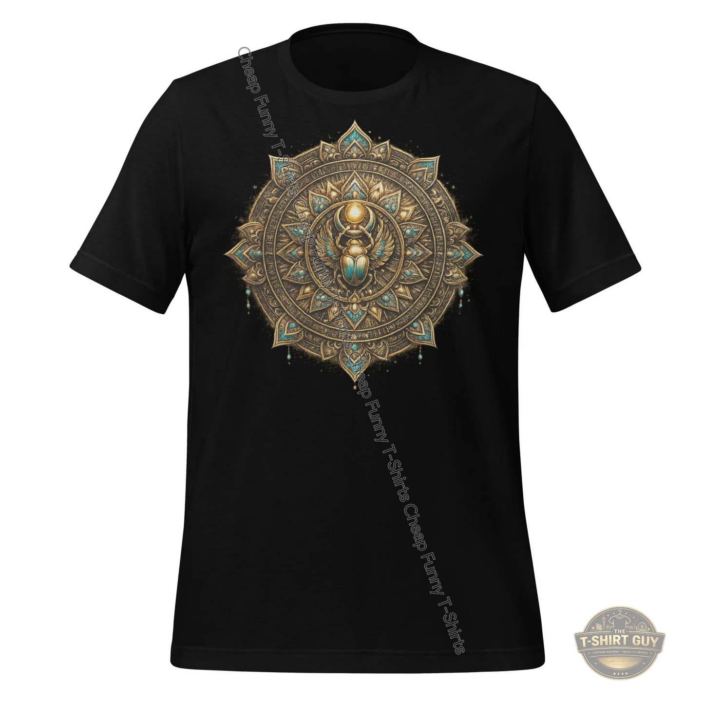 Watermarked - Golden Scarab Mandala Unisex t-shirt