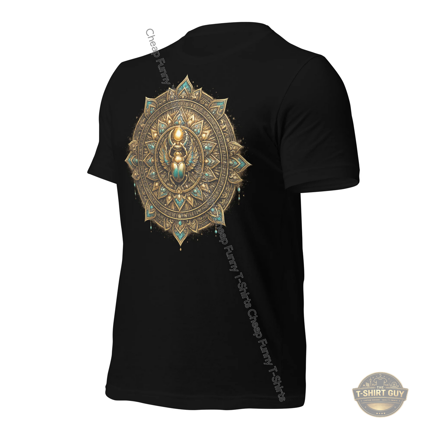 Watermarked - Golden Scarab Mandala Unisex t-shirt