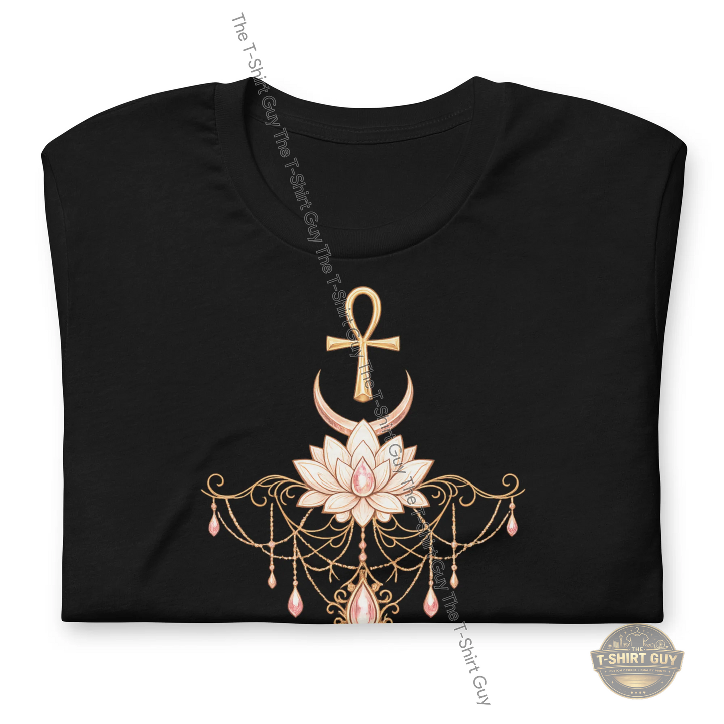 Watermarked - Elegant Ankh. Moon & Lotus Unisex t-shirt