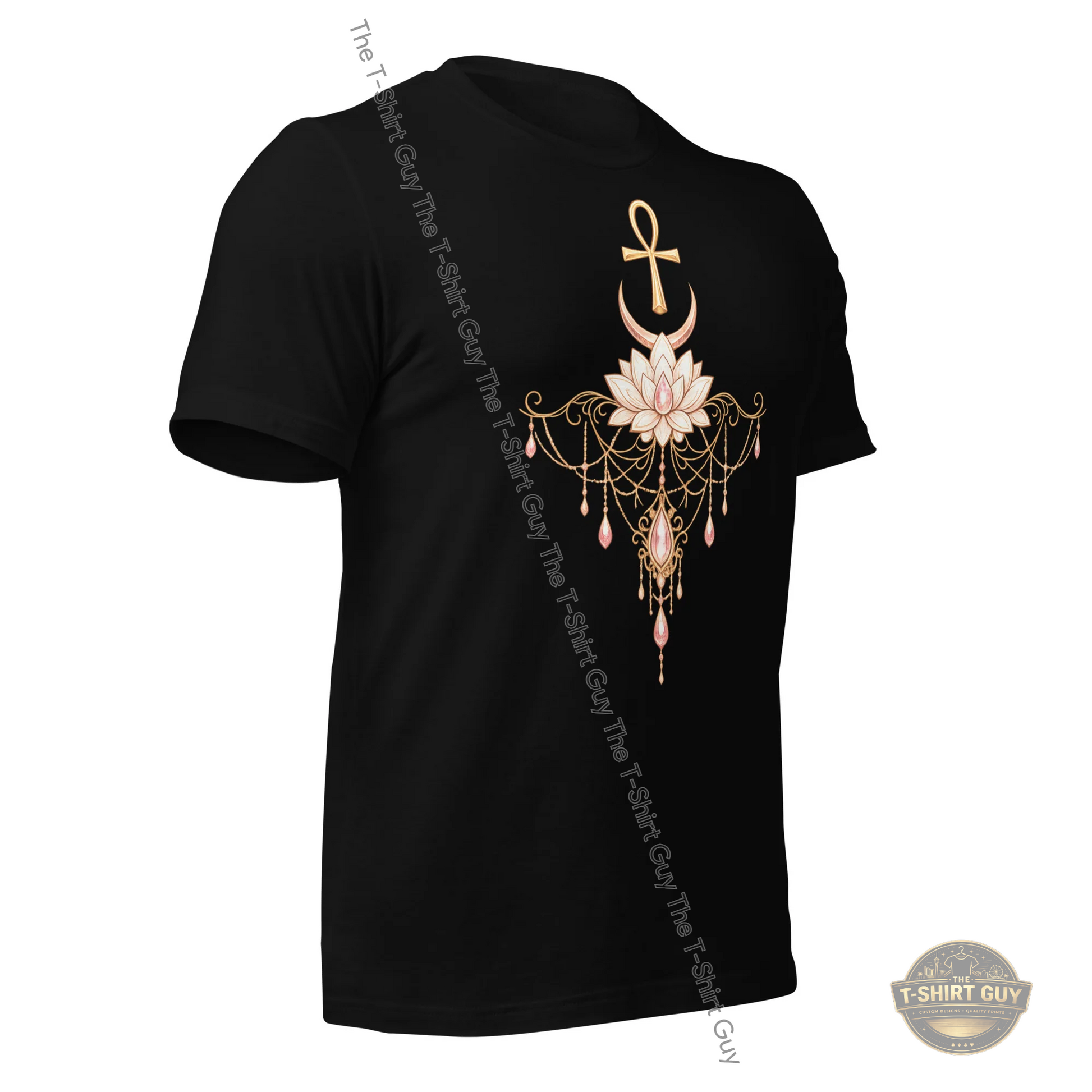 Watermarked - Elegant Ankh. Moon & Lotus Unisex t-shirt