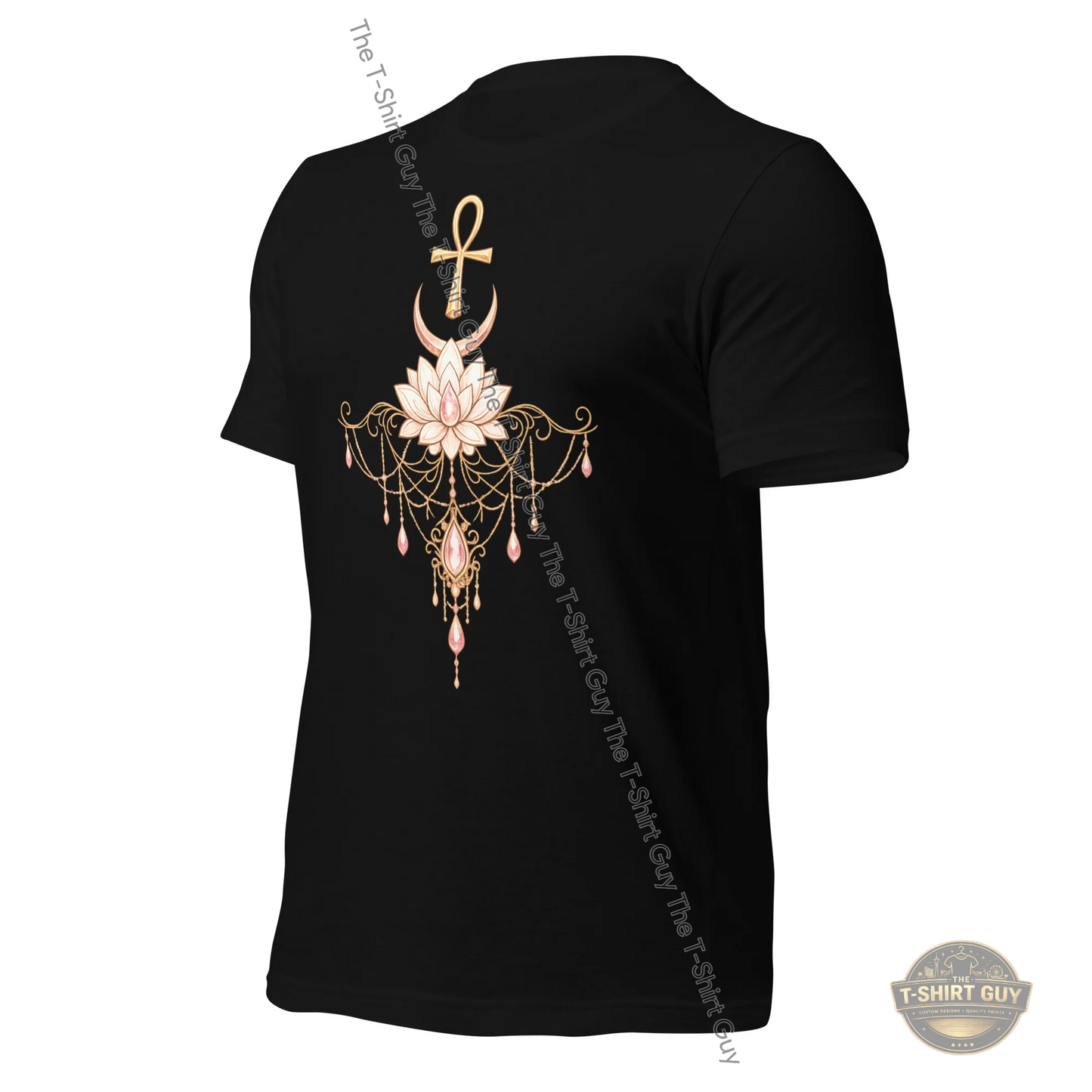 Watermarked - Elegant Ankh. Moon & Lotus Unisex t-shirt