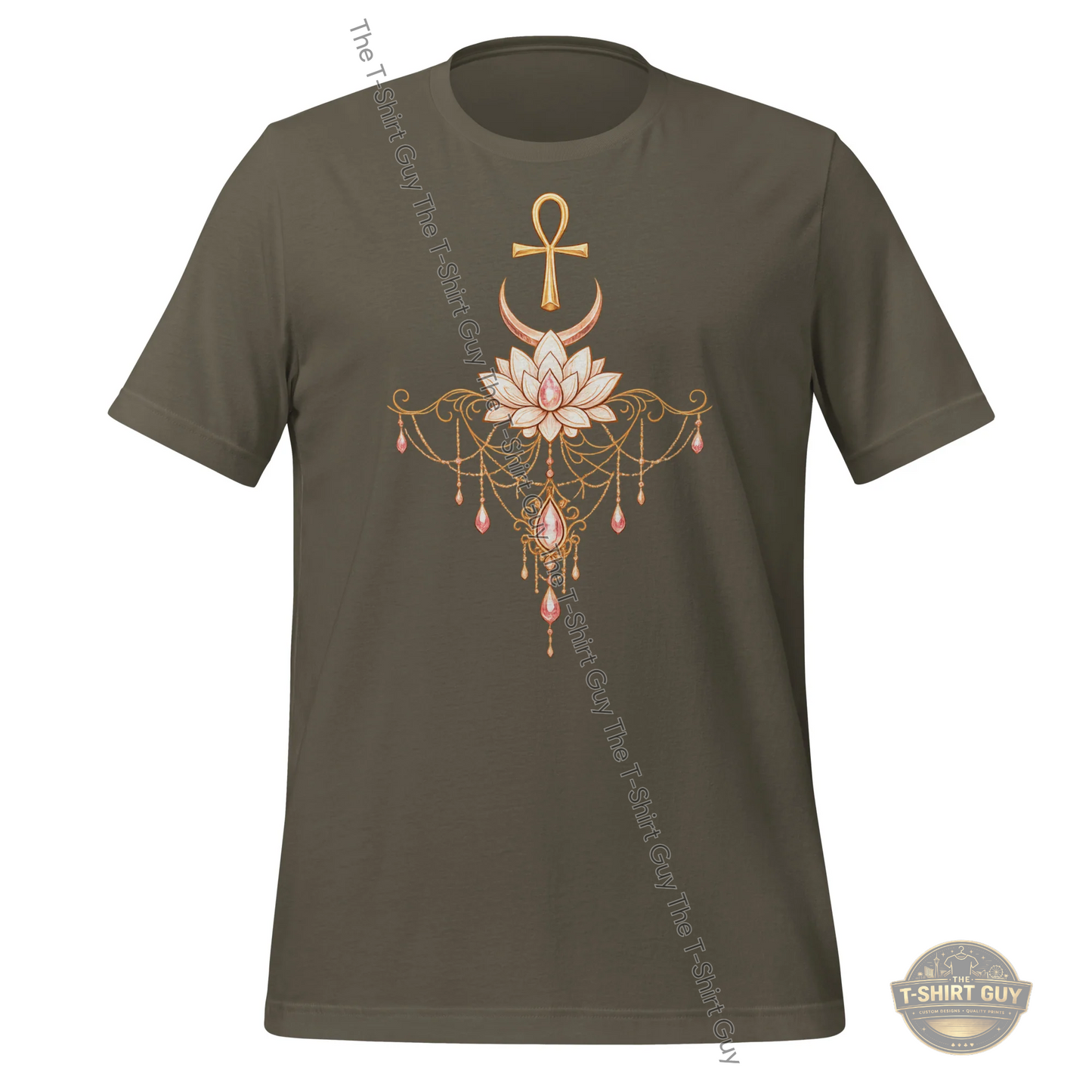 Watermarked - Elegant Ankh. Moon & Lotus Unisex t-shirt