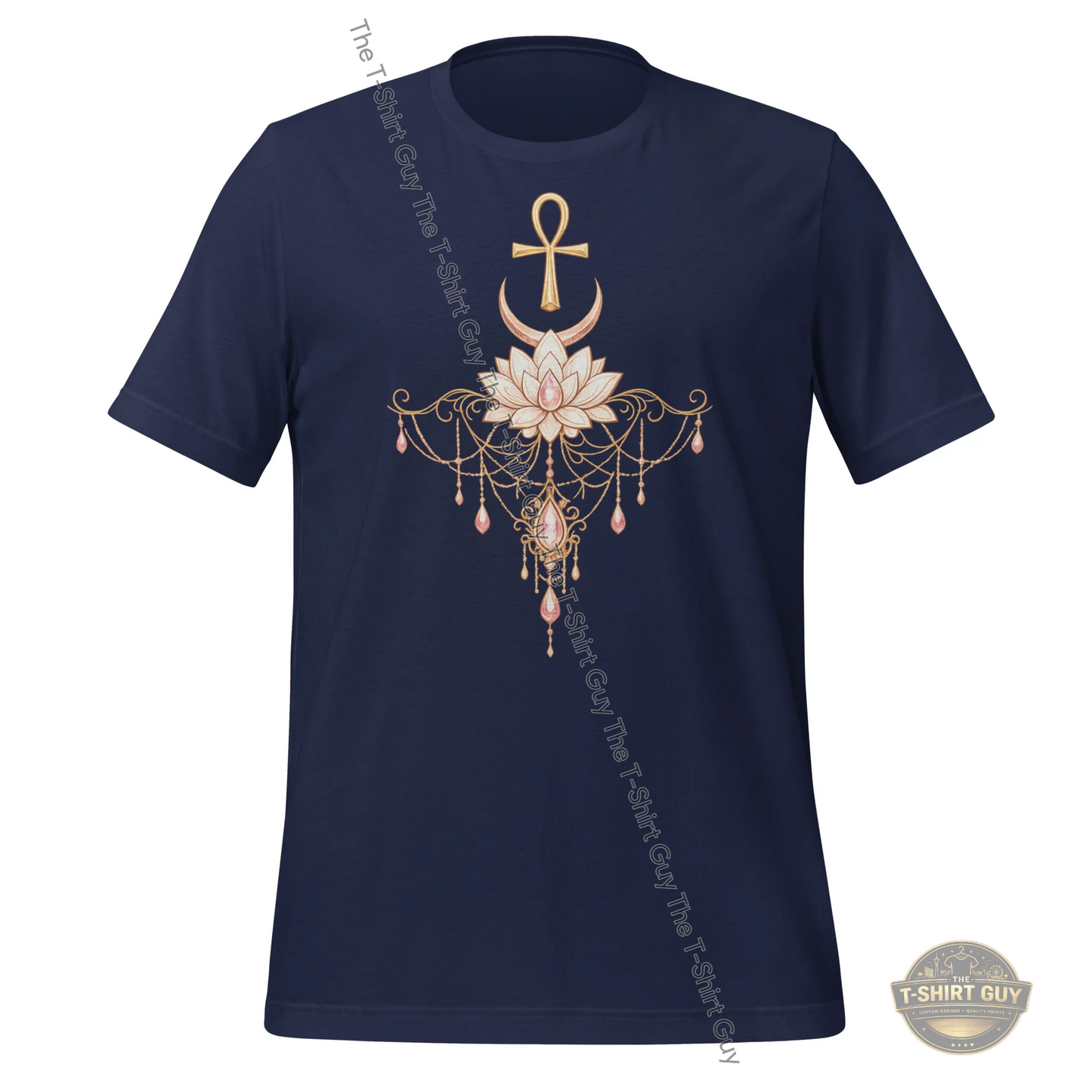 Watermarked - Elegant Ankh. Moon & Lotus Unisex t-shirt