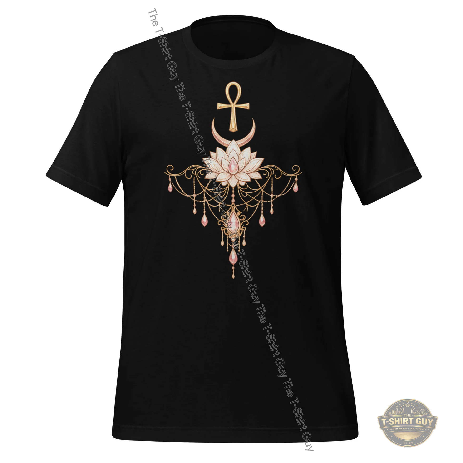Watermarked - Elegant Ankh. Moon & Lotus Unisex t-shirt