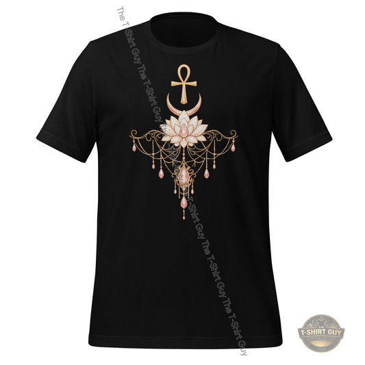 Watermarked - Elegant Ankh. Moon & Lotus Unisex t-shirt