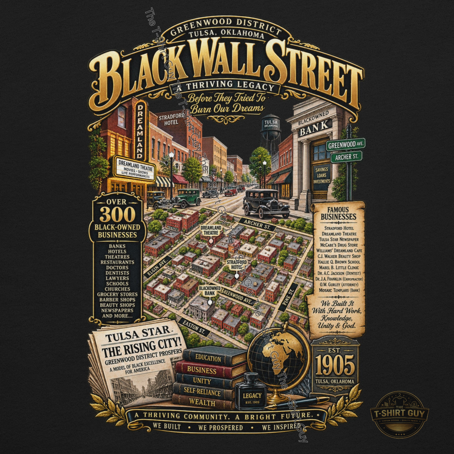 Watermarked - Black Wall Street Built On Legacy Unisex t-shirt