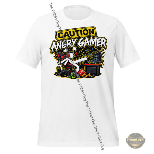 Watermarked - Caution: Angry Gamer HD Unisex t-shirt