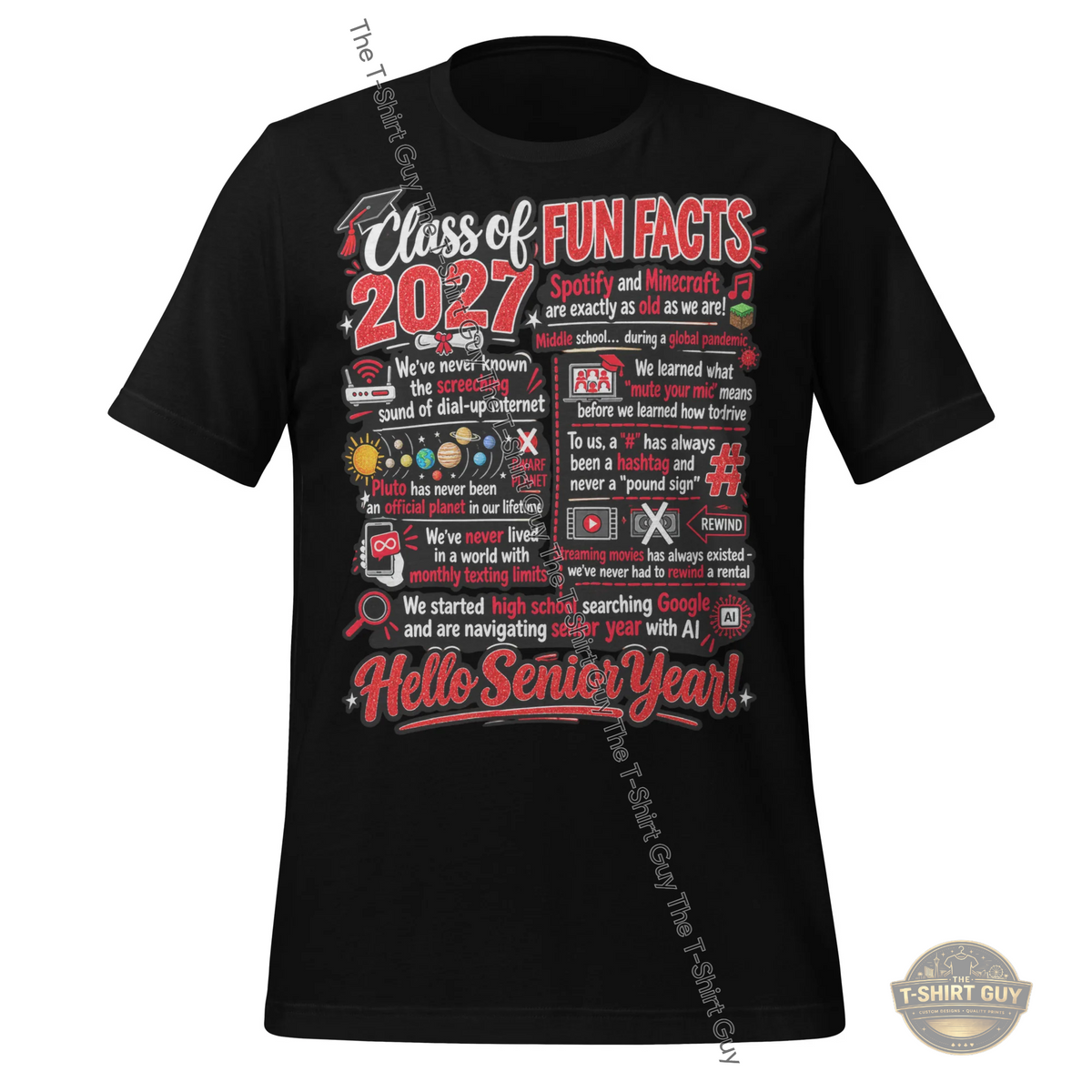 Watermarked - Fun Facts Class of 2027 Unisex t-shirt