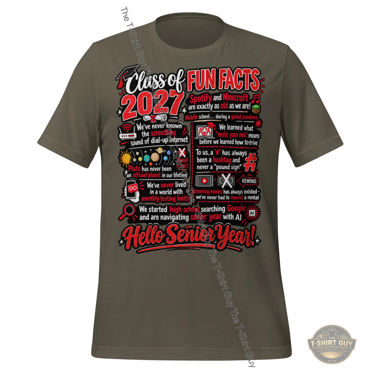 Watermarked - Fun Facts Class of 2027 Unisex t-shirt
