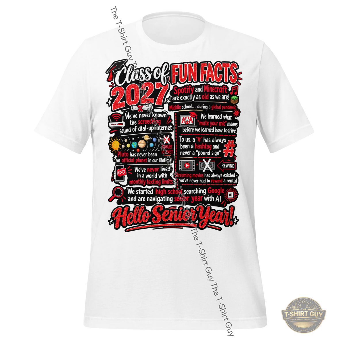 Watermarked - Fun Facts Class of 2027 Unisex t-shirt