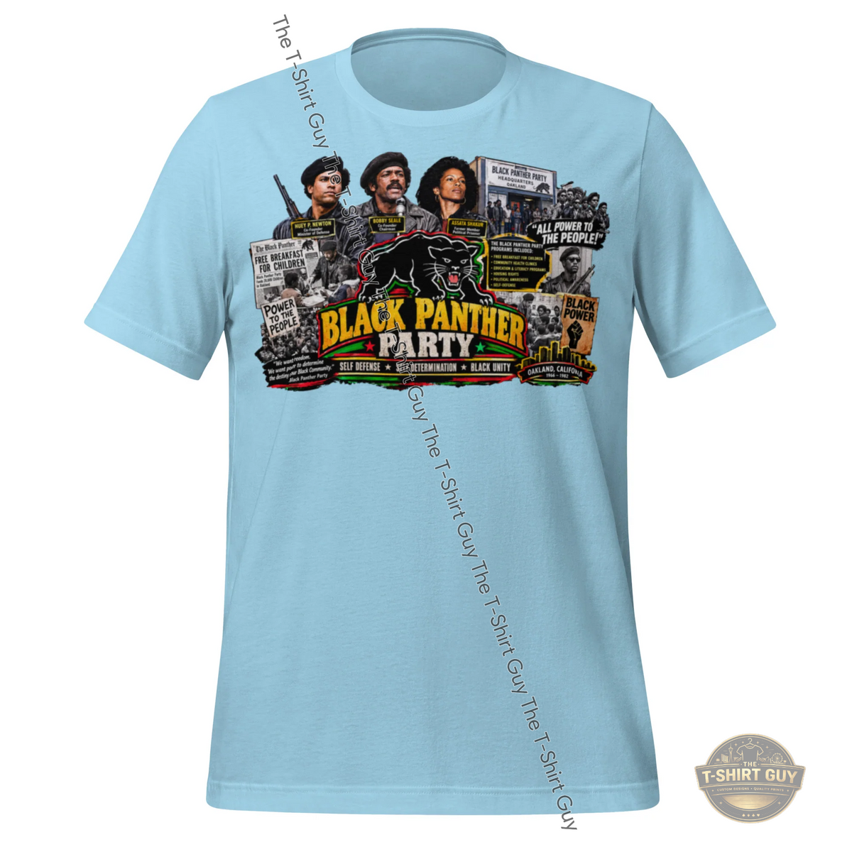 Watermarked - Black Panther Party Self Defense Determination and Unity Unisex t-shirt