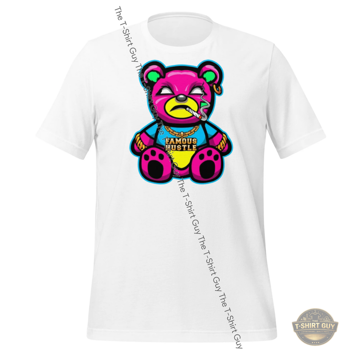 Watermarked - Pink Famous Hustle Bear Unisex t-shirt
