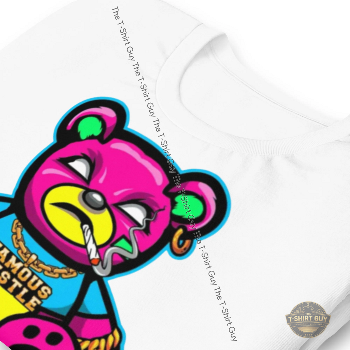 Watermarked - Pink Famous Hustle Bear Unisex t-shirt