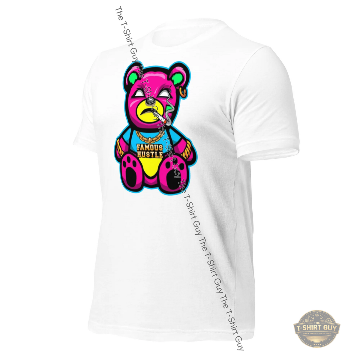 Watermarked - Pink Famous Hustle Bear Unisex t-shirt