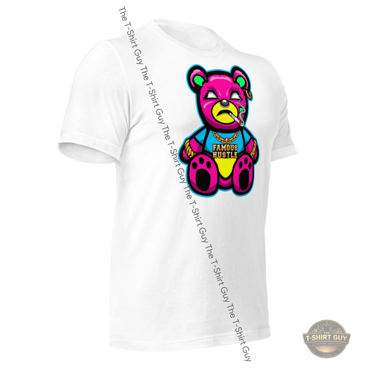 Watermarked - Pink Famous Hustle Bear Unisex t-shirt