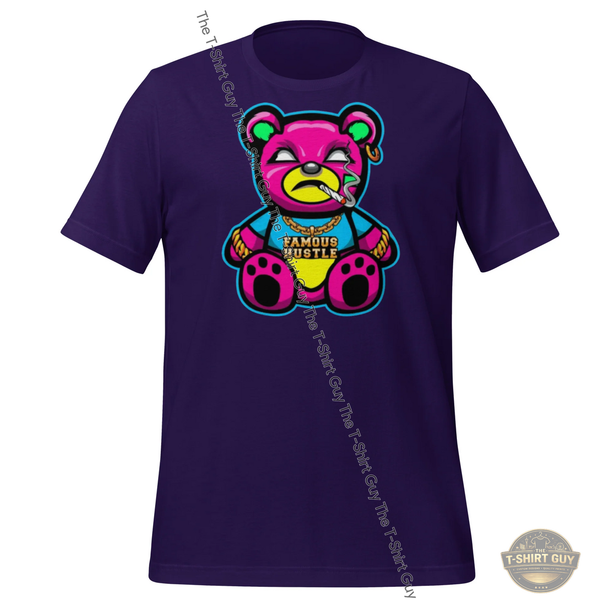 Watermarked - Pink Famous Hustle Bear Unisex t-shirt