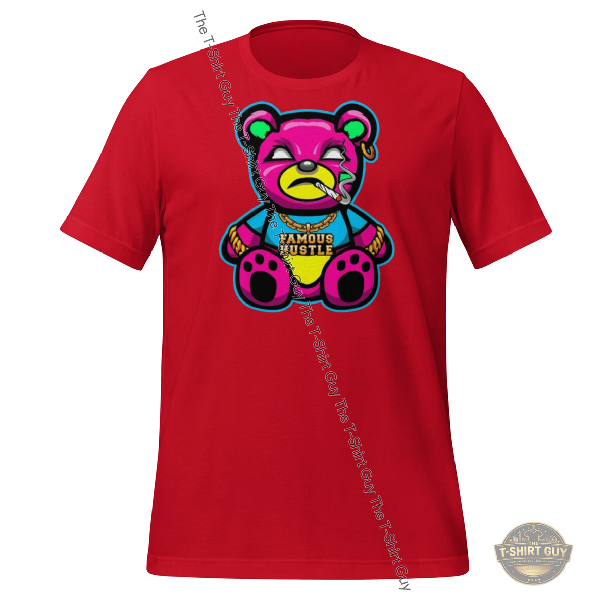 Watermarked - Pink Famous Hustle Bear Unisex t-shirt
