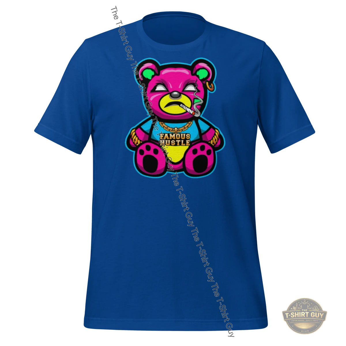 Watermarked - Pink Famous Hustle Bear Unisex t-shirt