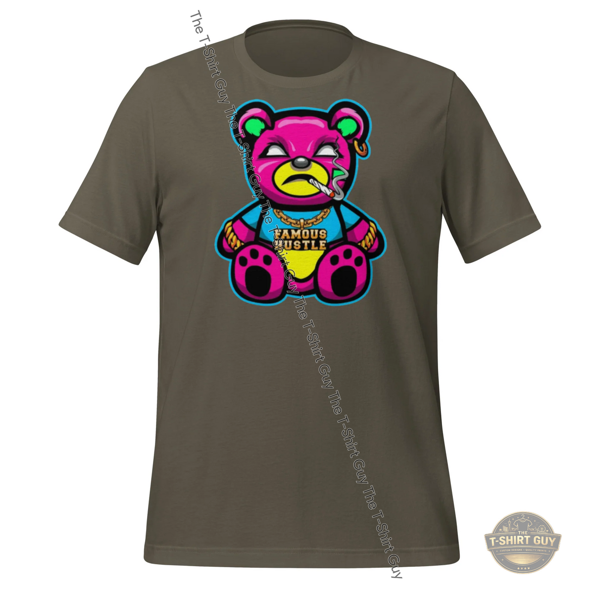 Watermarked - Pink Famous Hustle Bear Unisex t-shirt