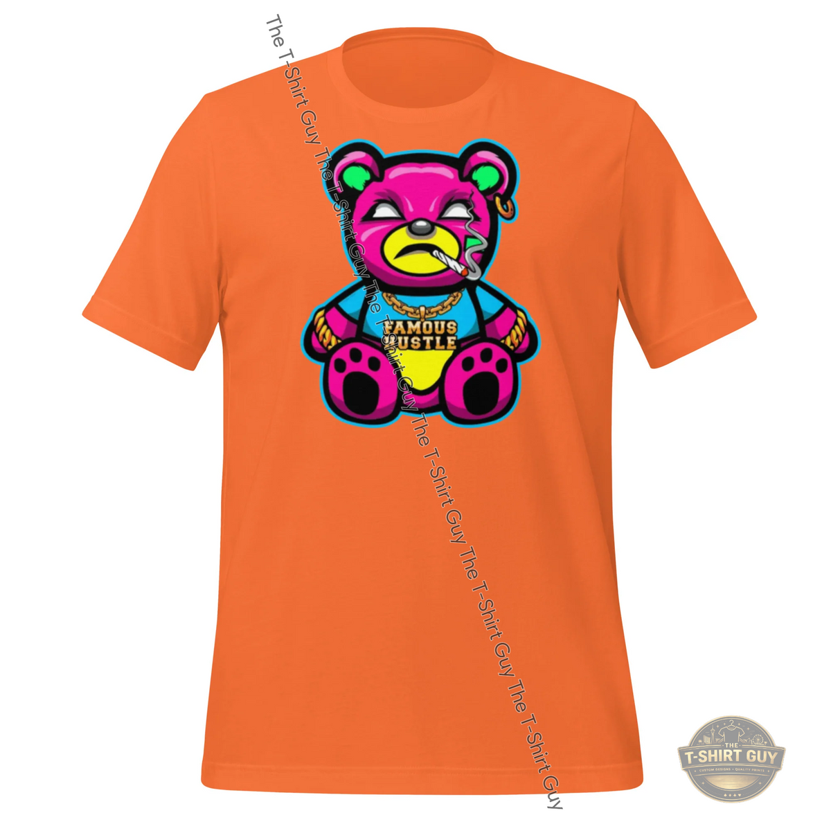 Watermarked - Pink Famous Hustle Bear Unisex t-shirt