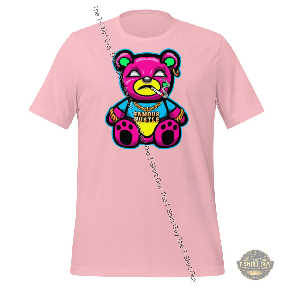 Watermarked - Pink Famous Hustle Bear Unisex t-shirt