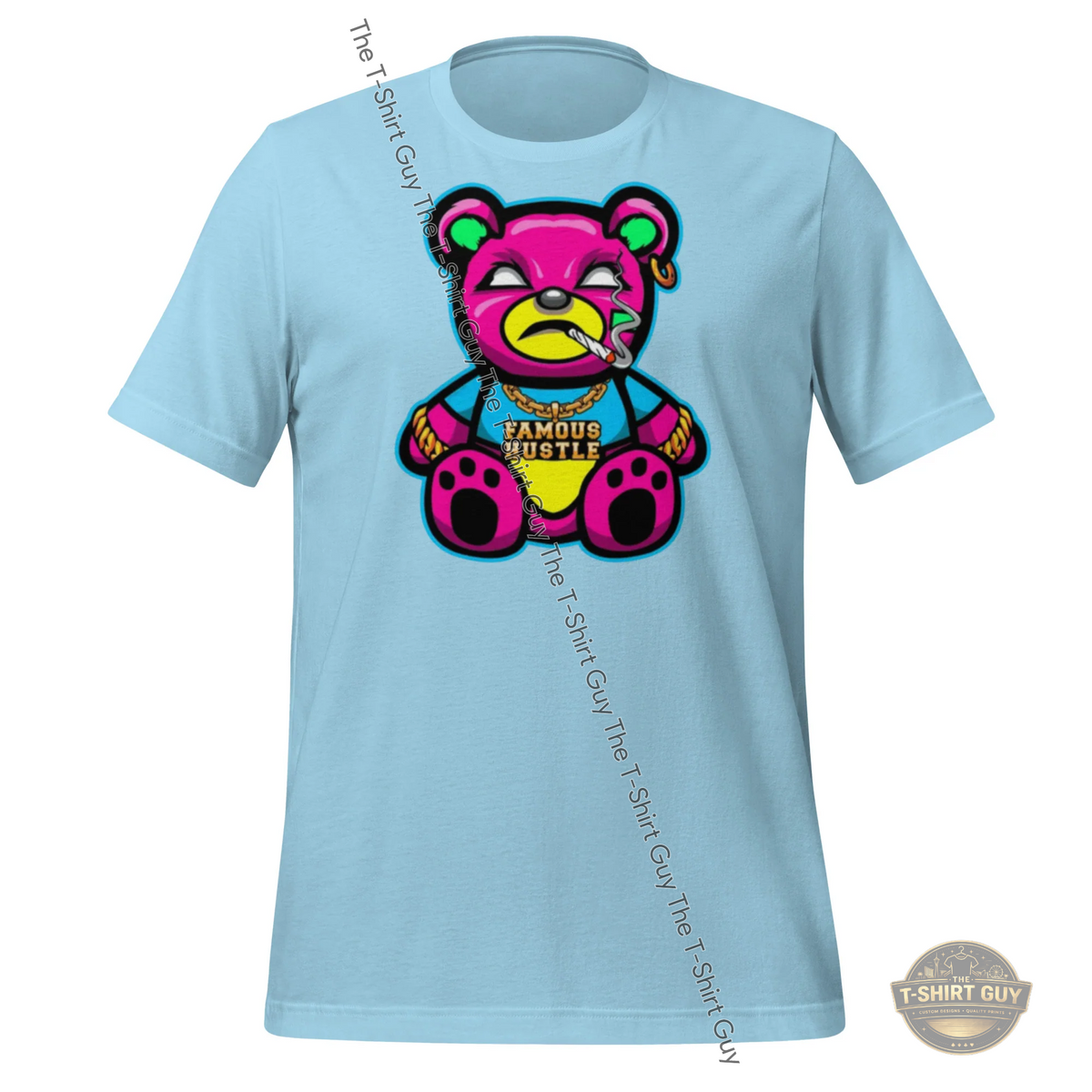 Watermarked - Pink Famous Hustle Bear Unisex t-shirt