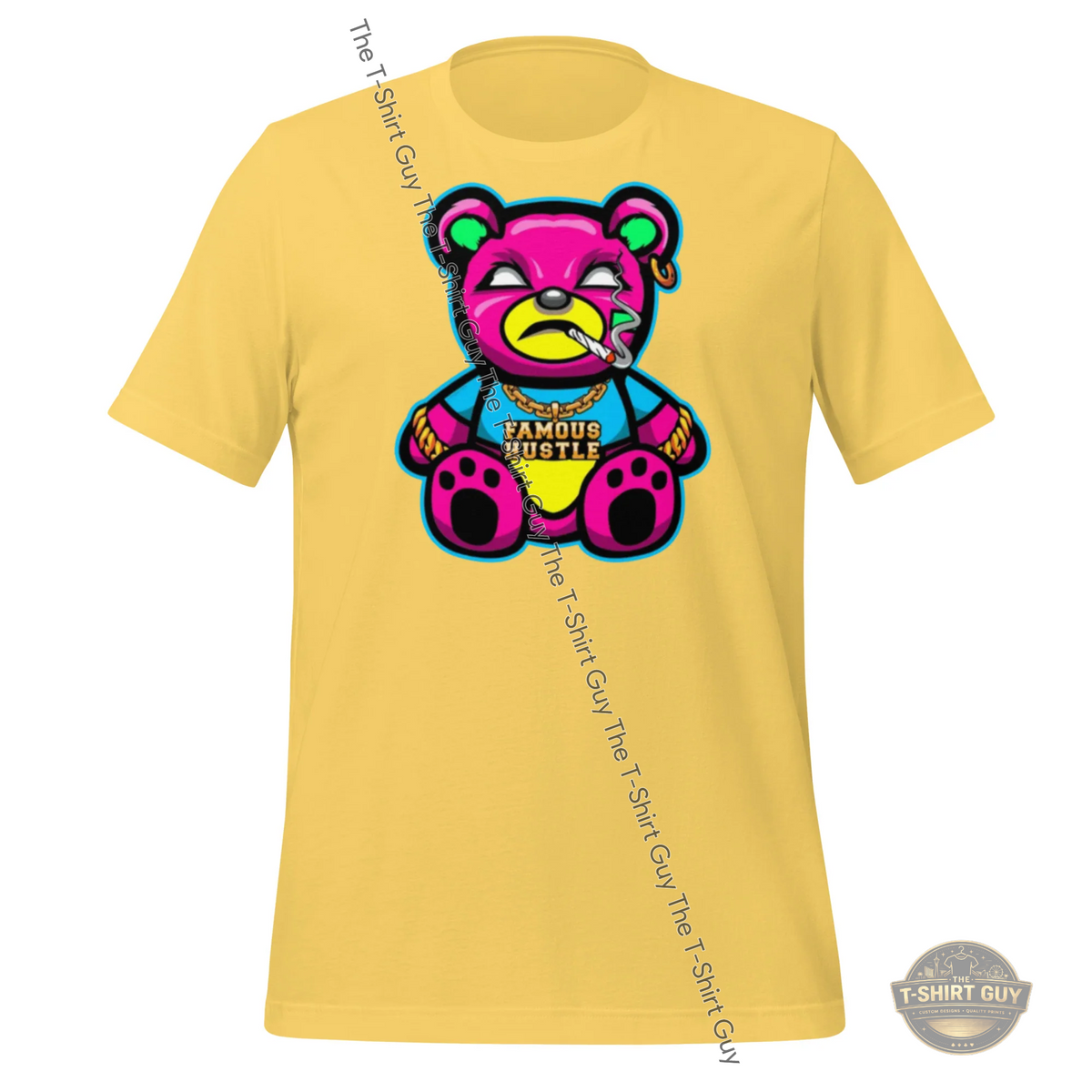 Watermarked - Pink Famous Hustle Bear Unisex t-shirt