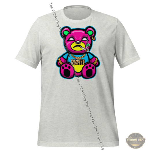 Watermarked - Pink Famous Hustle Bear Unisex t-shirt