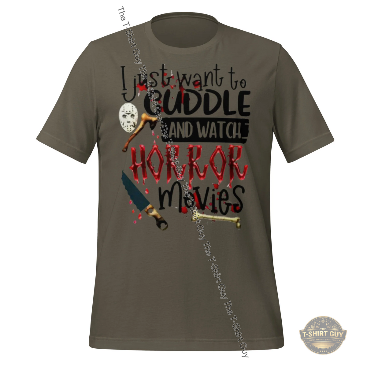 Watermarked - I Just Want To Cuddle and Watch Horror Movies Unisex t-shirt