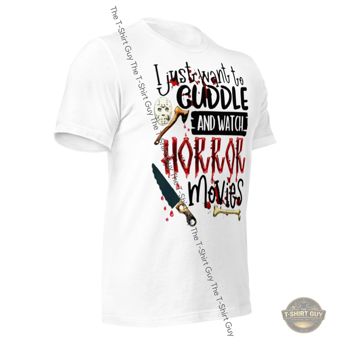 Watermarked - I Just Want To Cuddle and Watch Horror Movies Unisex t-shirt