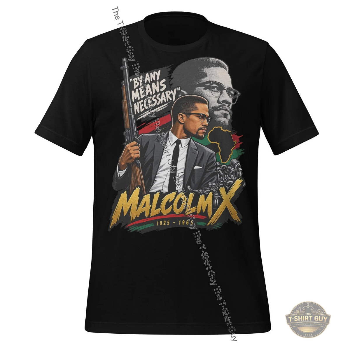 Watermarked - Malcolm X By Any Means Necessary Unisex t-shirt