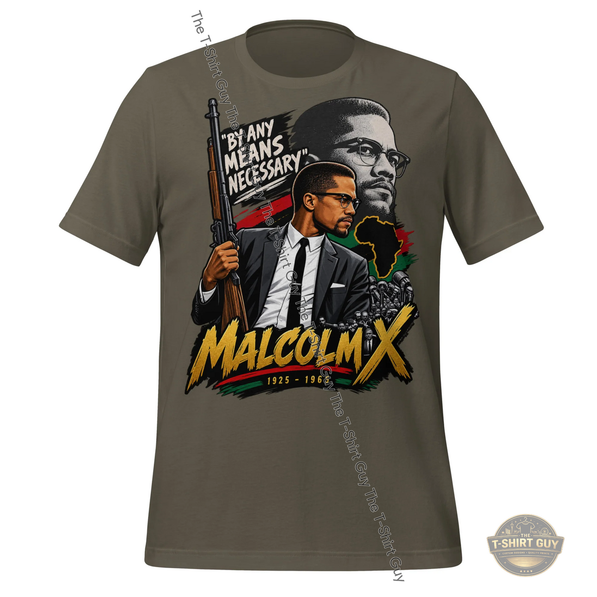 Watermarked - Malcolm X By Any Means Necessary Unisex t-shirt