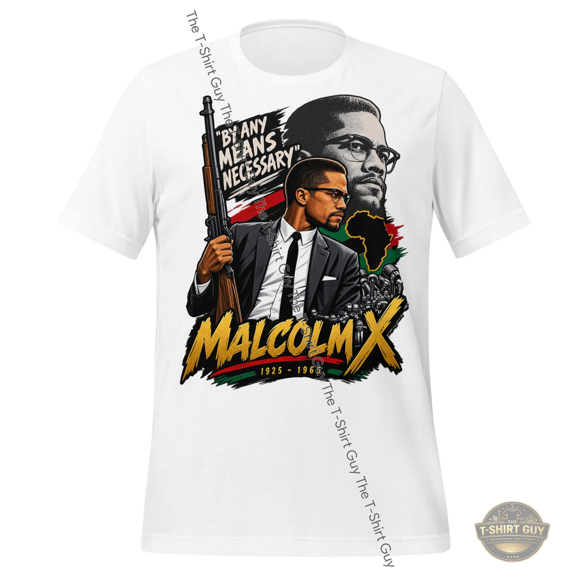 Watermarked - Malcolm X By Any Means Necessary Unisex t-shirt