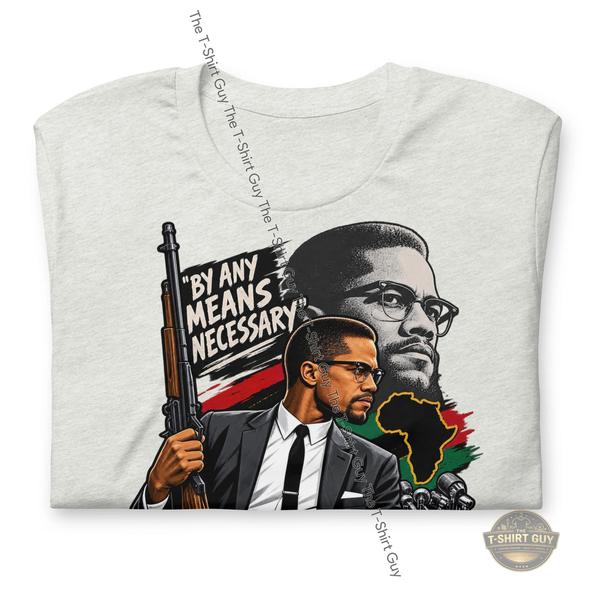 Watermarked - Malcolm X By Any Means Necessary Unisex t-shirt