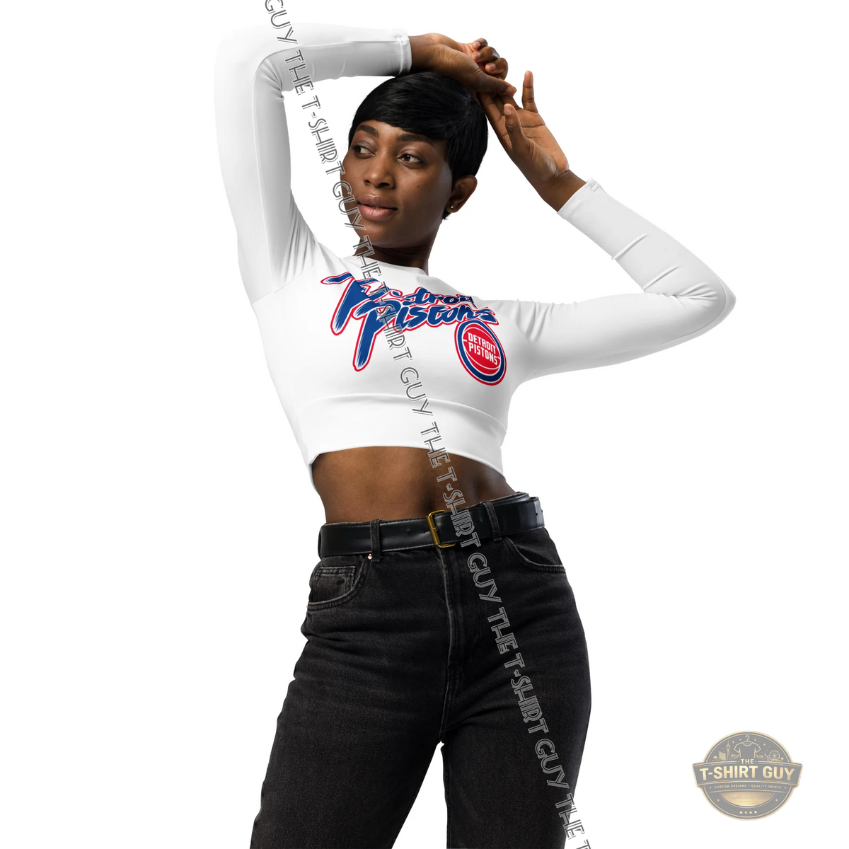 Watermarked - Detroit Pistons Jalen Duren Long-sleeve crop top