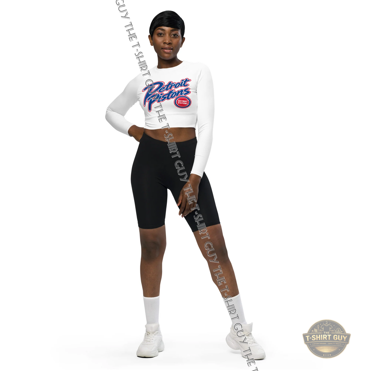 Watermarked - Detroit Pistons Jalen Duren Long-sleeve crop top