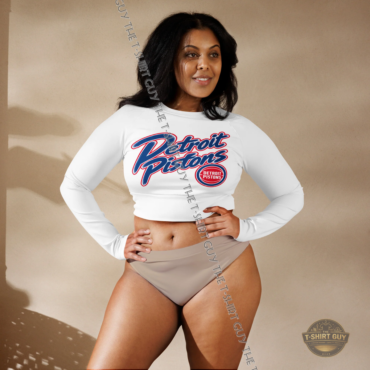 Watermarked - Detroit Pistons Jalen Duren Long-sleeve crop top