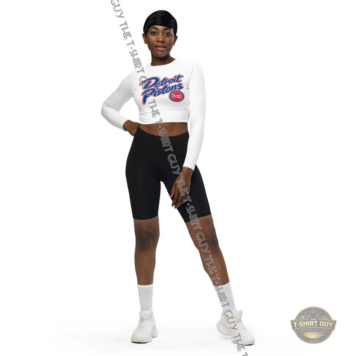 Watermarked - Detroit Pistons Cade Cunningham Long-sleeve crop top