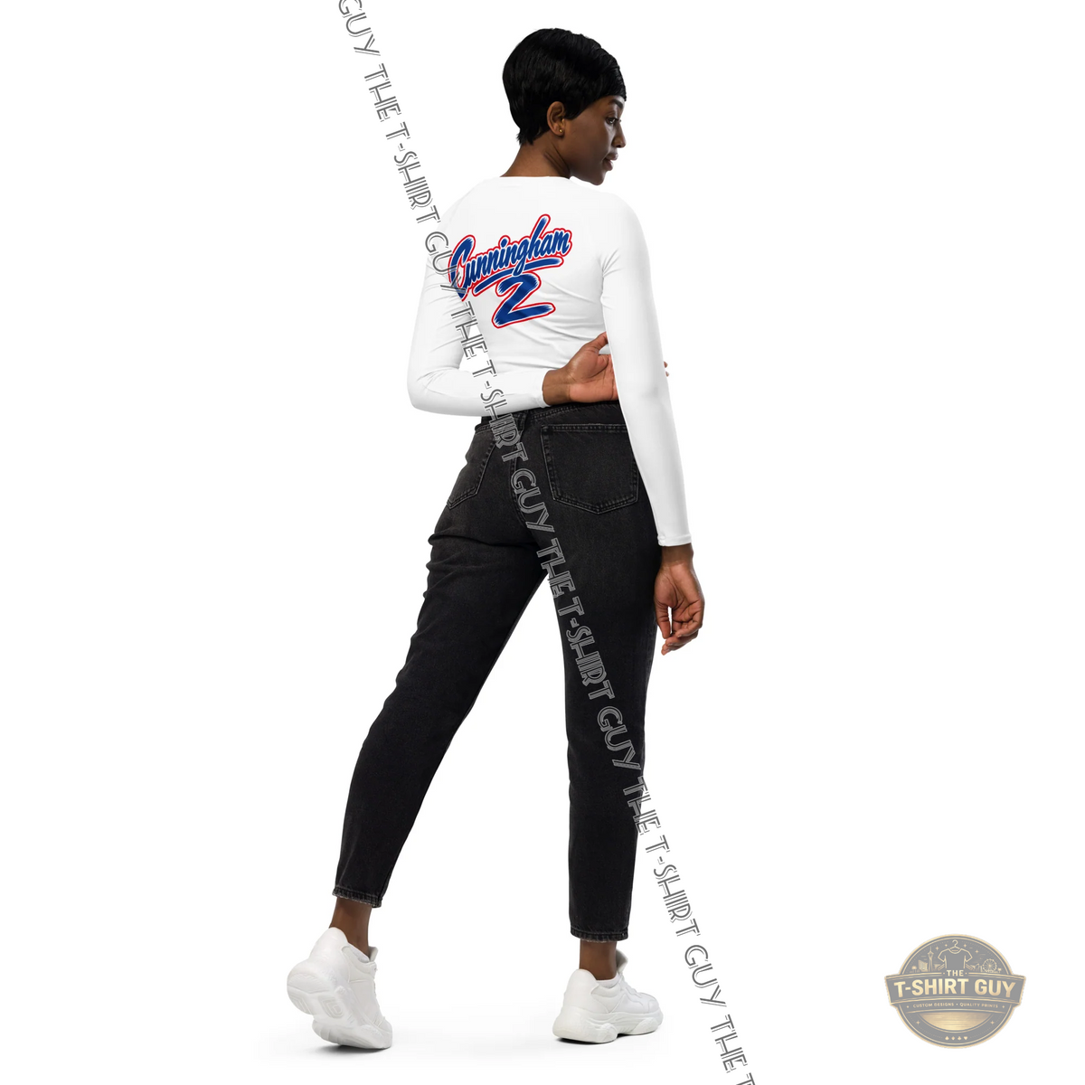 Watermarked - Detroit Pistons Cade Cunningham Long-sleeve crop top